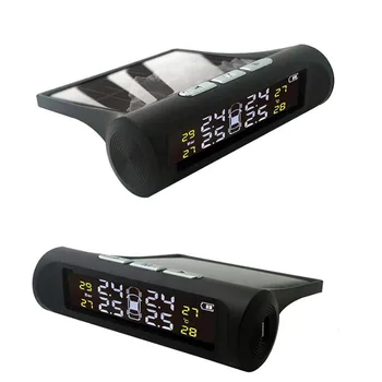 USB Solární Nabíjecí Auto TPMS Monitorování Tlaku v Pneumatikách Systém HD Digital Displej Auto Alarm nástroj, 4 vnější nebo Vnitřní
