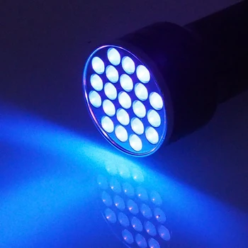UV LED Svítilna 395-400nm Uv Black Light svítilna 21LED 12LED UV Svítilna Přenosná UV Baterka pro Detekci Inspekce