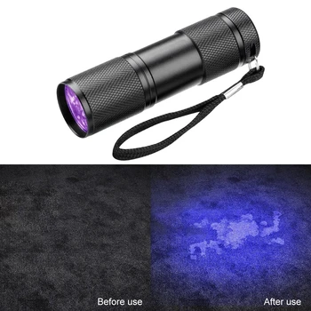 UV LED Svítilna 395-400nm Uv Black Light svítilna 21LED 12LED UV Svítilna Přenosná UV Baterka pro Detekci Inspekce