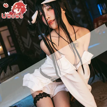 UWOWO Anime Overlord Albedo Cosplay Bílý Svetr Cosplay Kostýmy Pro Ženy, Sexy Kostým Pro Dívky Halloween Party Šaty