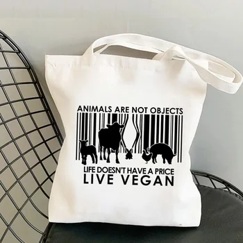 Veganská nákupní taška opakovaně bolsa eco canvas tote bag bolso reciclaje boodschappentas tkané látky chytit