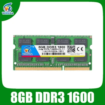 VEINEDA 8gb Ram DDR3 Sodimm ddr 3 4gb 1600 1333MHZ 204pin 1,5 V Pro Intel AMD notebook Ram Paměti