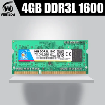 VEINEDA ram paměti ddr3l 4 GB 1066 mhz ddr3L pro všechny Intel amd notebook 4gb ddr3L sodimm 1333MHZ 1600MHZ PC3L-12800 204pin NE-ECC