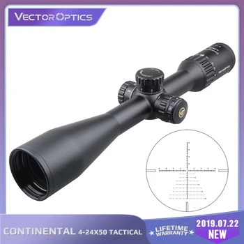 Vektorové Optika Continental 4-24x50 SFP Taktický Puškohled HD skla 1/10 MIL 30mm Trubky 90% propustnost Světla, vhodné pro 30-06 7.62