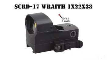 Vektorové Optika Wraith Automatické Snímače Pohybu 1x22x33 Red Dot Sight rychloupínací QD Mount 66 mm 2.6 palcový Tečka 3MOA Velikost