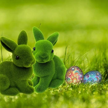 Velikonoční Zajíček Umělá Rostlina Zelená Hrnou Hračky, Ruční Práce Trávy, Zvíře, Králík, Medvěd Strany Zahrady Domů Ornament Dárek K Narozeninám