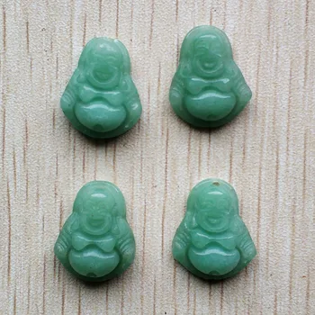 Velkoobchodní 8ks/hodně kvalitní Fahsion přírodní zelené avanturinem tvar vyřezávané buddha kouzlo přívěsky pro výrobu šperků zdarma