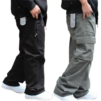 Velká Velikost Cargo Kalhoty Muži Hip Hop Harém Kalhoty Ležérní Volné, Plandavé Široké Nohy Velké Kapsy Mužské Oblečení Streetwear