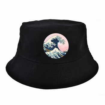 Velké Retro Vlna Japonsko Anime kbelík klobouk Harajuku pop rybář čepice Bavlna Muži Vaporwave Vtipné Cool Hip Hop panama cap