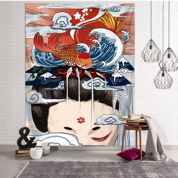 Velký Gobelín Zdi Visí Japonské Deku Obývací Pokoj Tapestres Totem Český Home Dekor Pozadí Kanagawa Zavěšené Tkaniny