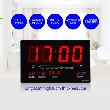 Velký počet budík Elektronický LED kalendář visí hodiny s zobrazení týden, Stolní digitální teploměr budík