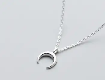 Velmi MALÝ plechový REÁLNÉ. 925 Sterling Silver Jemné Šperky leštěný Crescent Moon přívěskem Náhrdelník GTLx1716