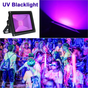 Venkovní 10W 20W 30W UV LED Reflektor AC85-265V IP65 Vodotěsný Ultra Violet UV Black Light Fázi Světla pro DJ Disco Party Bar