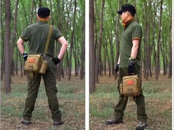 Venkovní pánské Vojenské 1000D Nepromokavý Nylon Kabelka Camouflage Taška přes Rameno Lov Taktické Vyměnitelné Messenger Tašky