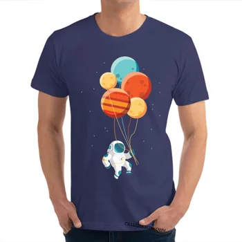 Vesmír, Létající Astronaut Vtipný Dárek Rodině Běžné Přizpůsobené Topy Tričko O-Krk Bavlna T-Shirt pro Muže Evropě trička