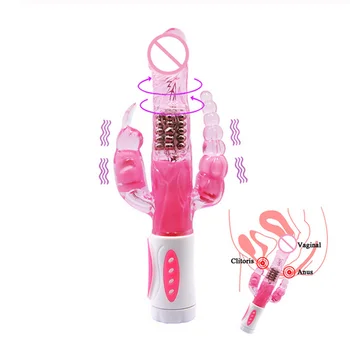Vibrátor Bunny Trojité Potěšení G Spot Klitoris Stimulátor Anální Plug Rotace Sex Hračky pro Ženu, Klitorisu Vibrátor, Vibrátor
