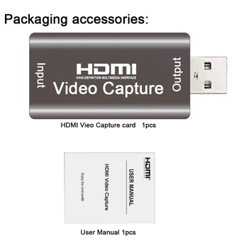 Video Capture Card USB 3.0, HDMI 1080 Video Grabber Live Streaming Záznam Box pro PS4 Hra DVD Videokamera Nahrávání Live Streaming