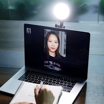VIJIM VL69 Kulaté LED Video Světlo 2500-6500K Adjutable Konference Živé Světlo Lampy Sací Kit Vlog Světla pro Macbook, Smartphone