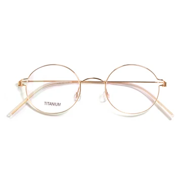 Vintage Kulaté Brýle Rám Ultra Lehké Titanové Ráfku Bezšroubové Brýle Muži Retro Kruh Brýle Pro Ženy