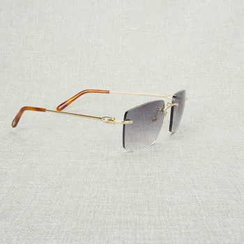 Vintage sluneční Brýle bez Obrouček Ženy Muži Kovový Rám Náměstí Brýle Oversize Odstíny Oculos Gafas pro Outdoor Club Příslušenství B
