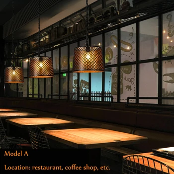 Vintage tepaného železa průmyslové vítr lustr duté vyřezávané kulaté restaurace, kavárny, warm hotel dekorace čistá kávová lampa