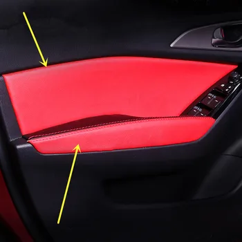 Vlastní 8KS Vnitřní Dveře Panel + Loketní opěrka Ochranný Kryt Pro Mazda Axela 15 16 2017 AB236