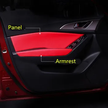 Vlastní 8KS Vnitřní Dveře Panel + Loketní opěrka Ochranný Kryt Pro Mazda Axela 15 16 2017 AB236