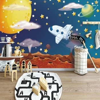 Vlastní Foto Tapety 3D Vesmír, Hvězdná Obloha, Kreslený Tapety dětský Pokoj Pozadí Stěny nástěnné Malby Papel De Parede Infantil
