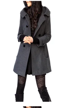 Vlněné kabáty Ženské Nové Zimní Kožešinovým Límcem Vlněné Kabát Vlny Kabát Ženy Kašmírový Kabát Zimní Bunda Ženy Ženy Plus 4XL