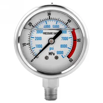 Vody Hydraulické tlakoměr 0-60MPa z Nerezové Oceli Manometr měřič Tlaku Hydraulické Kapaliny Manometr NPT1/4