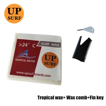 Vosk na Surf Studené Vody, Vosk+vosk na surf hřeben+Fin Klíč Kvalitní vosk na surf základny/studený/chladný/Tropical/teplá