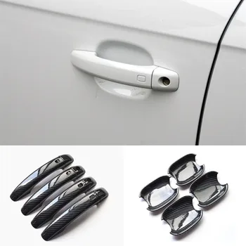 Vozu Vnější kliky Dveří Rám Kryt Výbava ABS Pro Audi A4 B8 Q3 Q5 Uhlíkové Vlákno Barva Dveří Mísy Flitry Dekorace Obtisky