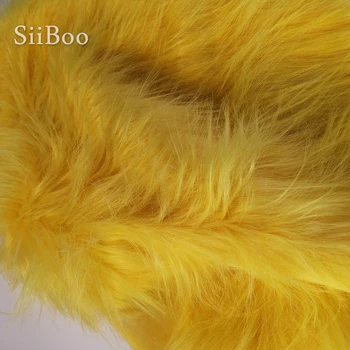 Vysoce kvalitní 7 cm dlouhým vlasem nebe modré, žluté plyšové umělé kožešiny tkaniny pro čalounění fotografie DIY fourrure tela peluda SP6080