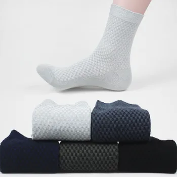 Vysoce kvalitní bambusové vlákno pánské Neformální pracovní ponožky bavlna absorpce potu a dezodorizace pánské ponožky 10 párů/lot