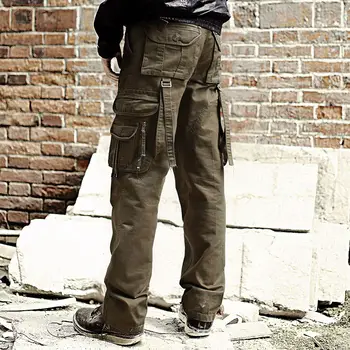 Vysoce kvalitní Mužské Cargo kalhoty pánské bavlněné kombinézy muži, pracovní oděvy pro volný čas kalhoty Pánské vojenské kalhoty Kombinézy Kalhoty