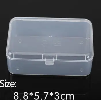 Vysoce kvalitní obdélník šperky boxy cajas para joyas s víkem bezpečný transparentní částí organisateur plastový box