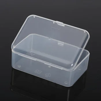 Vysoce kvalitní obdélník šperky boxy cajas para joyas s víkem bezpečný transparentní částí organisateur plastový box