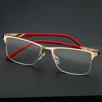 Vysoce Kvalitní Červené Zlato z Nerezové Brýle na Čtení, Náměstí Anti Blue Light Presbyopickém Brýle UV400 Reader +100 +150 +200 +250 +300