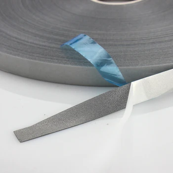 Vysoká Viditelnost Elastický Materiál Bezpečně Stříbrné Reflexní DIY Pásky Žehličku Na Textilie, Oblečení Přenos Tepla Vinyl Film 10mm