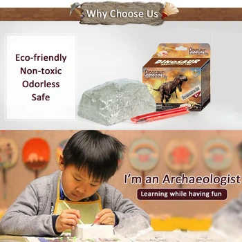 Vzdělávací Hračky DIY Děti Vzdělávací Triceratops Děti Dárek Věda Dinosaura Výkopové Sady Sestavy, Model Budovy, Kopání do