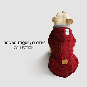 Vánoční psí oblečení, Malý pes oblečení zimní vlněný a dolů, pet oblečení zásoby štěně oblečení francouzský buldoček oblečení
