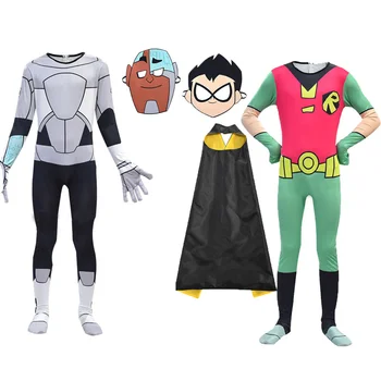 Vánoční Teen Titans Go Raven Kostým pro Chlapce Cosplay Halloween Cosplay Narozenin Robin Raven Beast Boy Starfire Oblečení