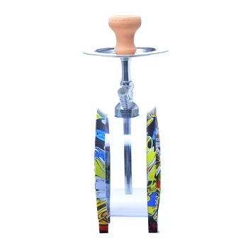 Vícebarevná Akryl vodní Dýmka Shisha Potrubí Narguile Completo Dvojité Hadice LED Světlo Chicha Sisha vodních dýmek s Nargile Příslušenství