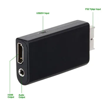 VĚCÍ HDV-G300 PS2 na HDMI 480i/480p/576i Audio Video Converter Adaptér s 3,5 mm Audio Výstup Podporuje Všechny PS2 Režimy Zobrazení