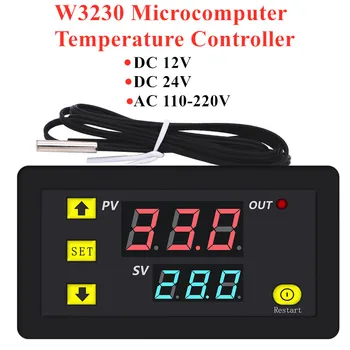 W3230 Mikropočítač Regulátor Teploty Digitální Regulátor Teploty Termostat Vodotěsné Sondy DC12V 24V AC110V-220V 20A