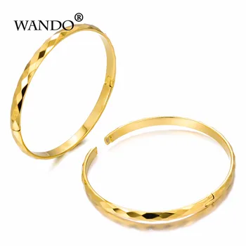 WANDO 2ks/lot moci otevřít Zlatý Náramek pro Ženy Gold Dubai Nevěsta Svatební Etiopský náramek Náramek Afrika Arabské Šperky wb96
