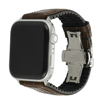 Watchband pro Apple Watch 6/SE Popruh, 40 MM 42 mm 44 mm 38 MM Silikon+Kožené Klasické Náramek pro iWatch Série 6 5 4 3 2 Wristbelt