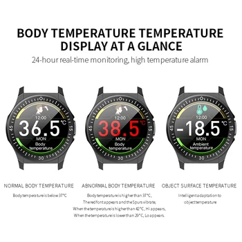 Wearpai TW6 1.28 inch Chytré Hodinky, Muži Plné Dotykové Fitness Tracker, Krevní Tlak Smart Clock Ženy Smartwatch Tělesné Teploty