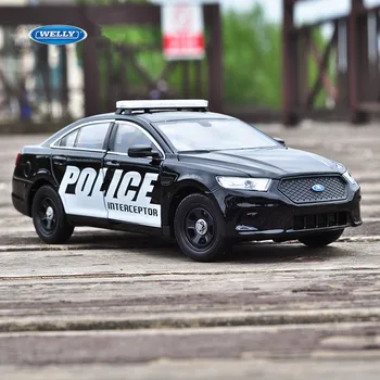 WELLY 1:24 Ford Taurus Policejní Auto, Model, odlitek Kovový Model Děti Hračky Přítel Dárek Simulované Slitiny Auto Kolekce