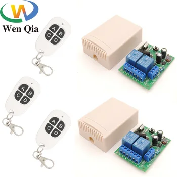 Wenqia Vypínačem AC85~250V 10A 2200W 2CH 2 gangy 433rf Dálkové Ovládání Bezdrátový Přijímač Relé Modul pro Ligh/Moto/Elektrické Dveře